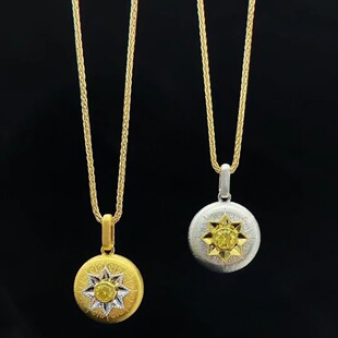 Fashion exquisite Xiaoqing new yellow diamond pendant 0.280ct18K gold yellow diamond pendant GIA international certificate