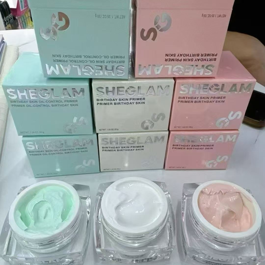SHEGLAM Makiyaj Baza Dəsti - Yaşıl, Ağ və Çəhrayı Primer