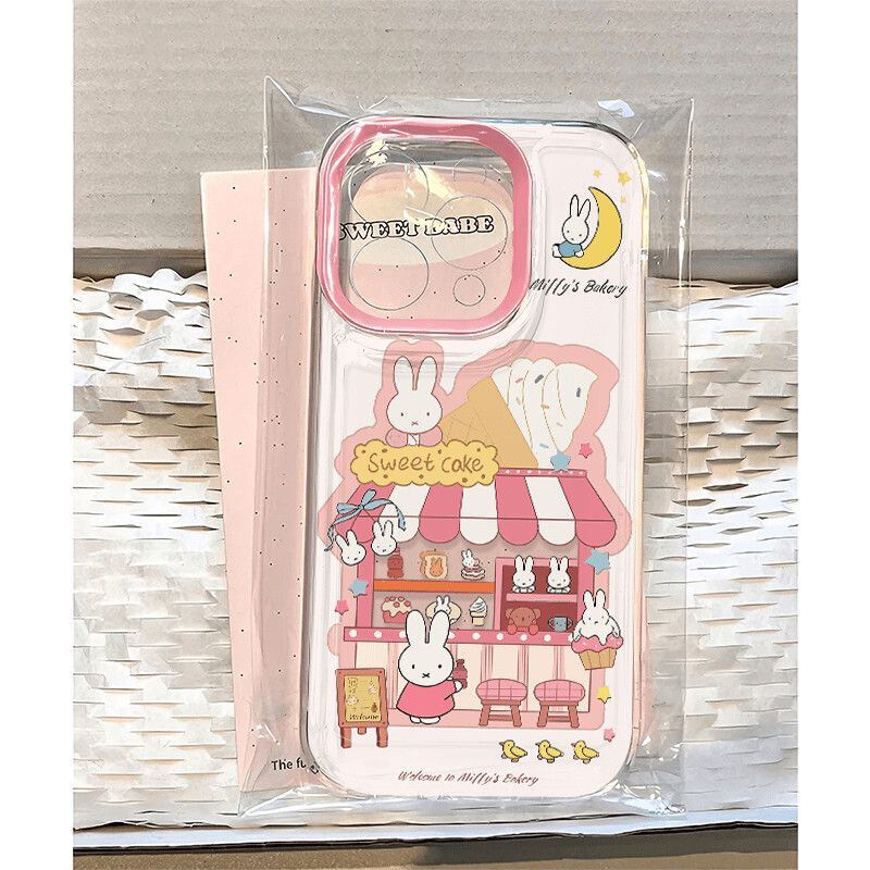 Miffy Rabbit Cake Shop Is Suitable for Apple 16Plus Mobile Phone Case Iphone15 New Model 14Romax/13/12/11