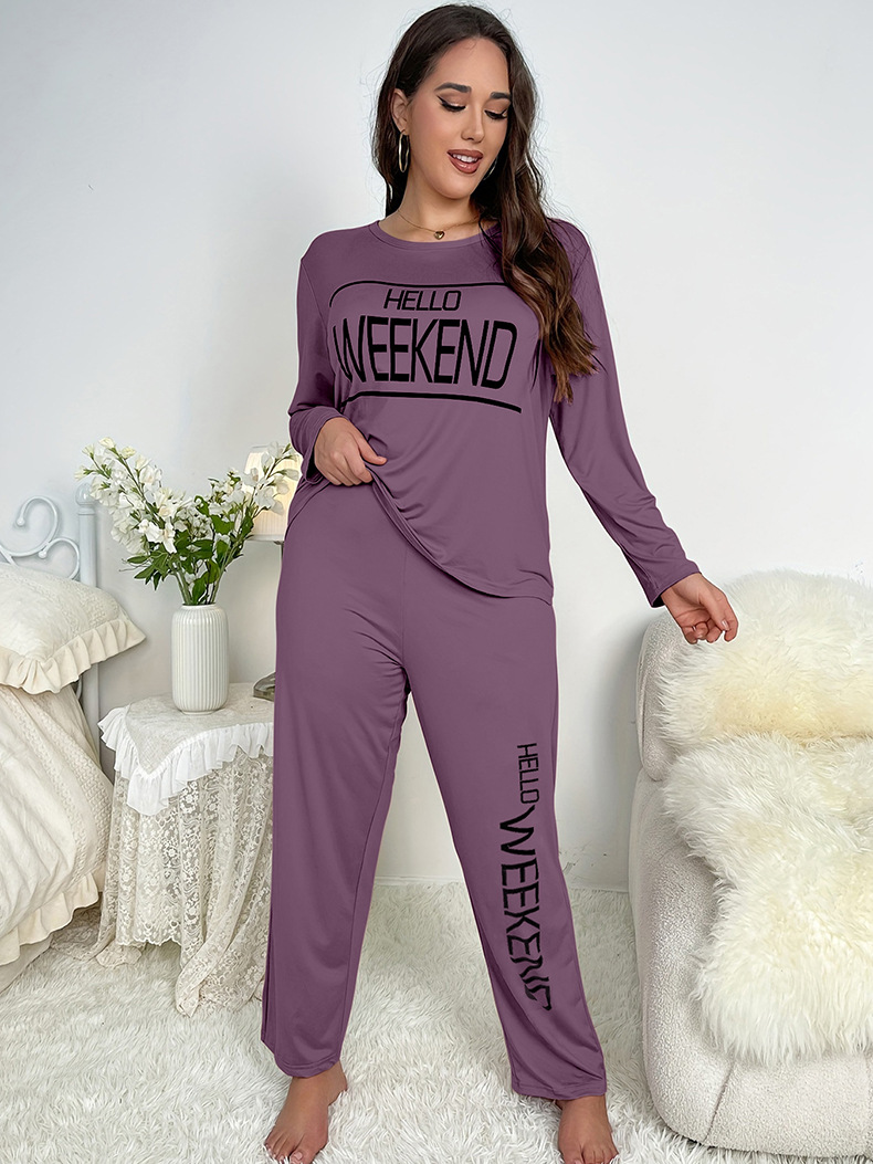 Conjunto de pijama estampado para mujer ropa de estar por casa_voghion.com