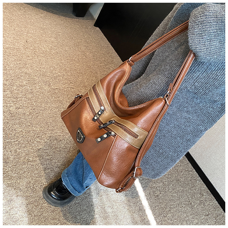 Femeii geantă de mână de umăr dublu Crossbody geantă de mână de mare capacitate geantă de mână retro cu un umăr la subraț_voghion.com