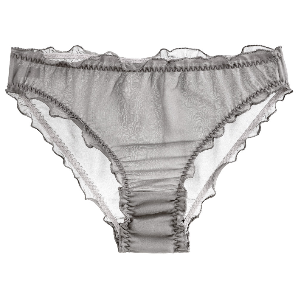 Lady Mulberry Silk Panties Translucent Chiffon Sexy Briefs Ruffled Underwear - Picture 15 of 23