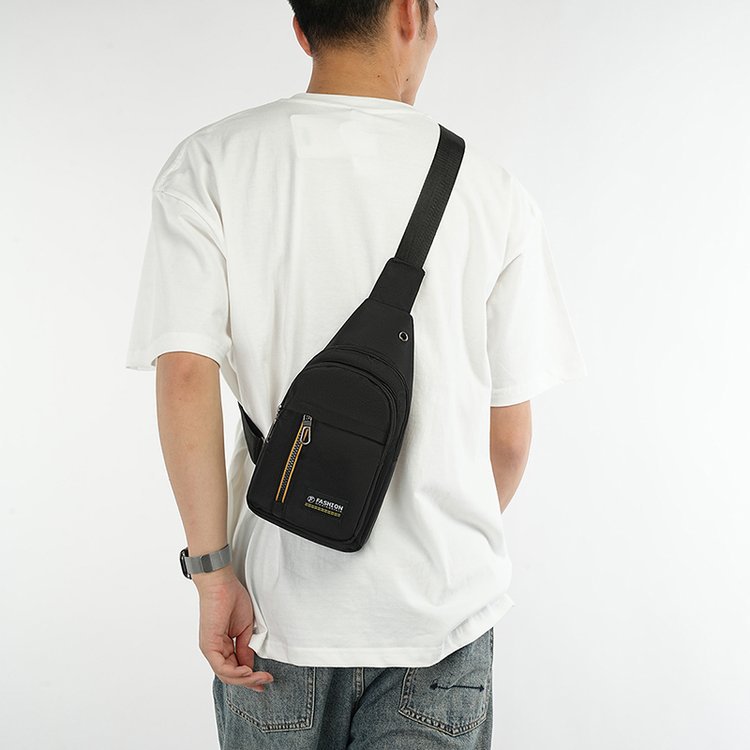 Bolso de pecho para hombres, bolso de hombro, tela de nylon impermeable, bolso de pecho de moda, bolso de mochila de hombre.
