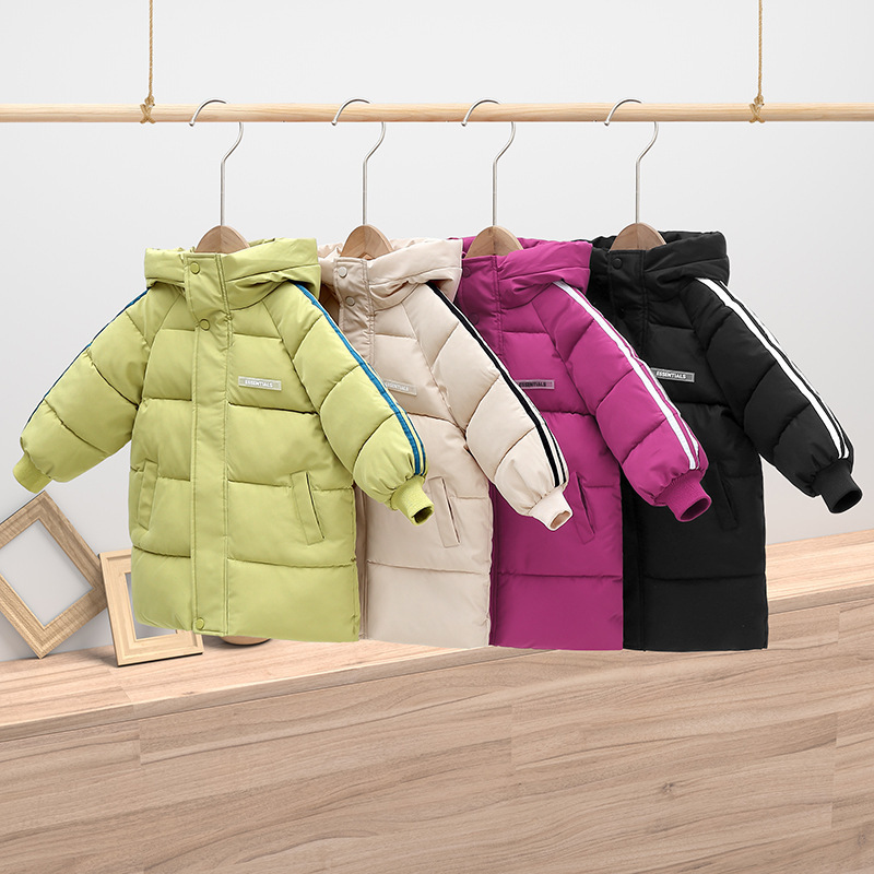 Fuente de comercio exterior invierno nuevo niño grueso ropa de algodón largo niño ropa de algodón plumón ropa de niños abrigo
