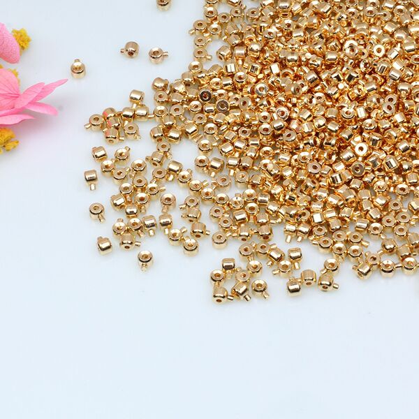 14K gold accessories necklace buckle snap button diy handmade bracelet finishing clip steel wire rope Japanese positioning buckle