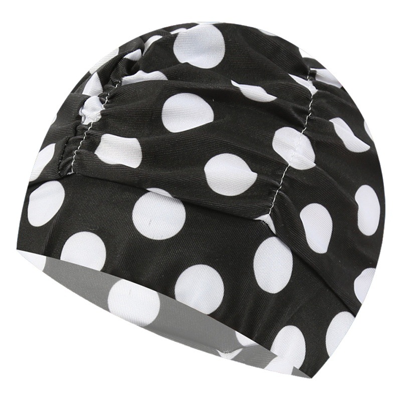 Sombrero de tela de natación adulto unisex cuidado del cabello protección del oído gorro de natación moda no-apriete cabeza plisada gorro de natación al por mayor