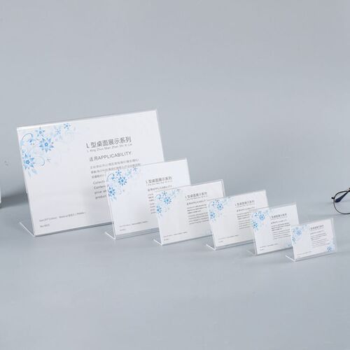 L-shaped acrylic price tag table sign transparent table card custom desktop conference display card table sign price tag