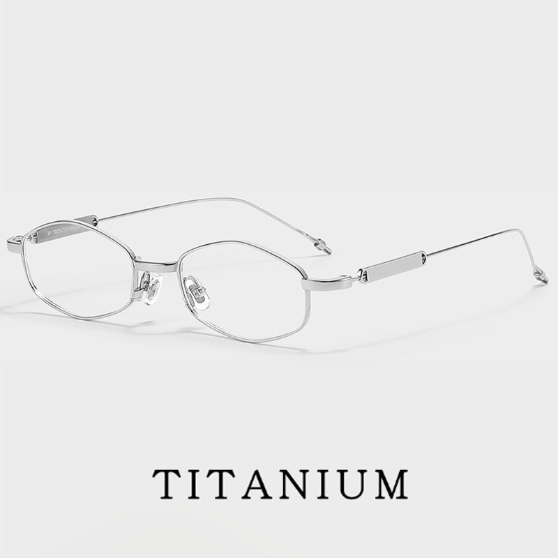 G Co-Branded Maji La Same Style Accessible Luxury Silver High-End Glasses Anti-Blue Light Flat Pure Titanium Personalized Retro Mirror M218