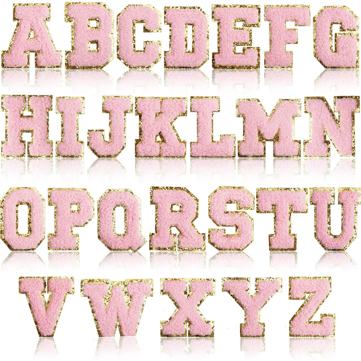 Вышивка на ткани 6 см, розовая, с английскими буквами, термоаппликация, нашивка с буквами.