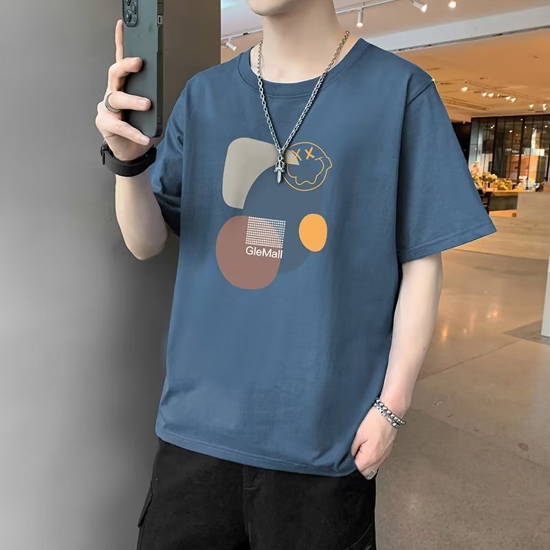 Camiseta de manga corta de moda para hombre 2023 nuevo verano estilo coreano suelta marca de moda para estudiantes cuello redondo casual Boys ins top
