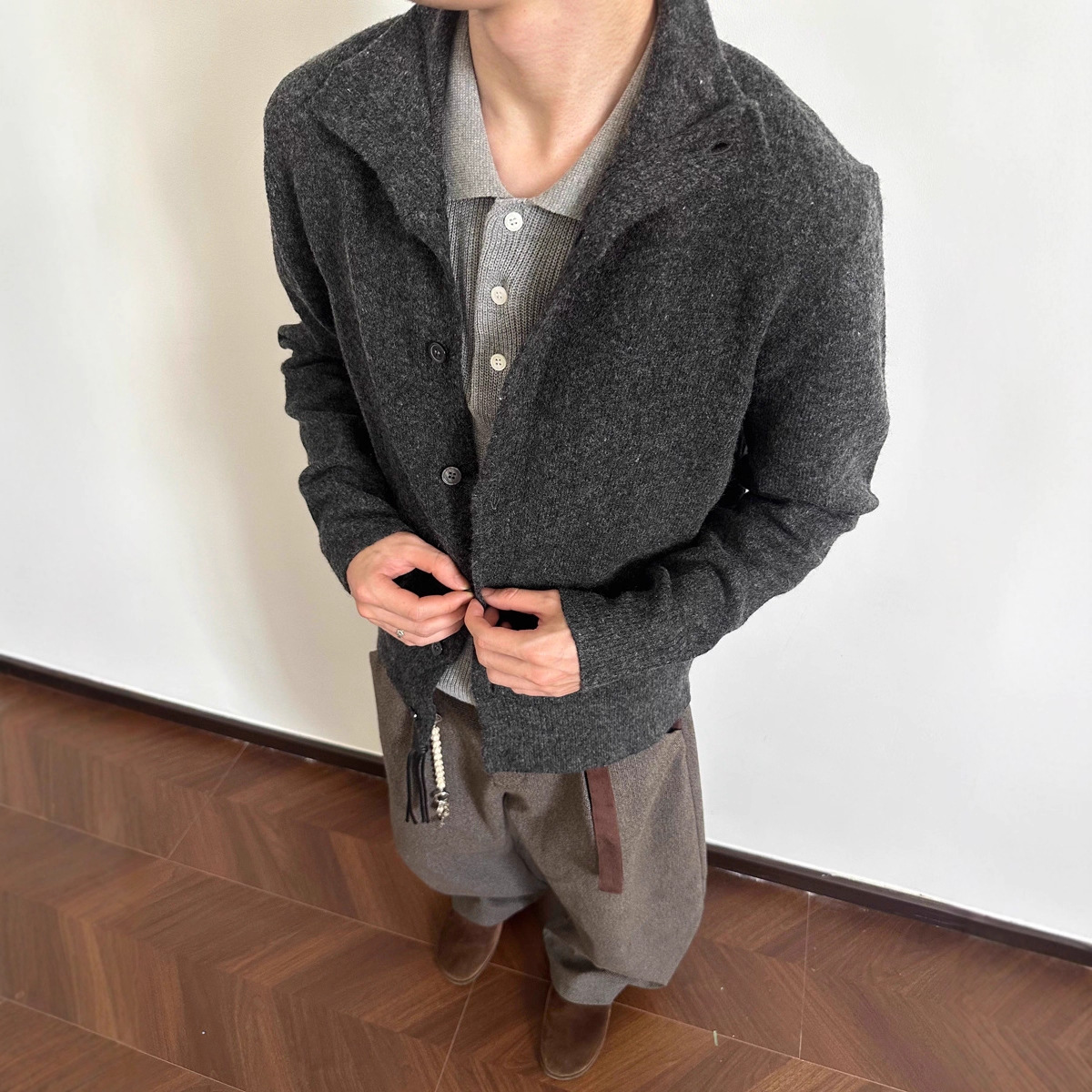 Literatura y arte versátil popular in simple Harajuku tendencia de moda nuevo suéter de cuello medio alto viejo estilo de dinero cardigan de punto