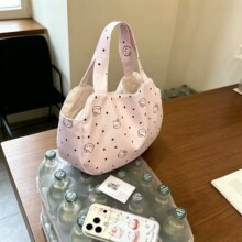 粉色波点He00o Kitty手提包女学生卡通便当包大容量通勤单肩包