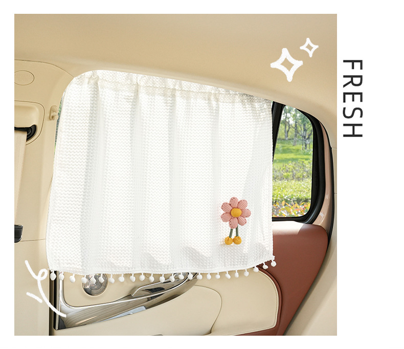 Large waffle flower car window sunshade summer sun protection and heat insulation car curtain suction cup car sunshade