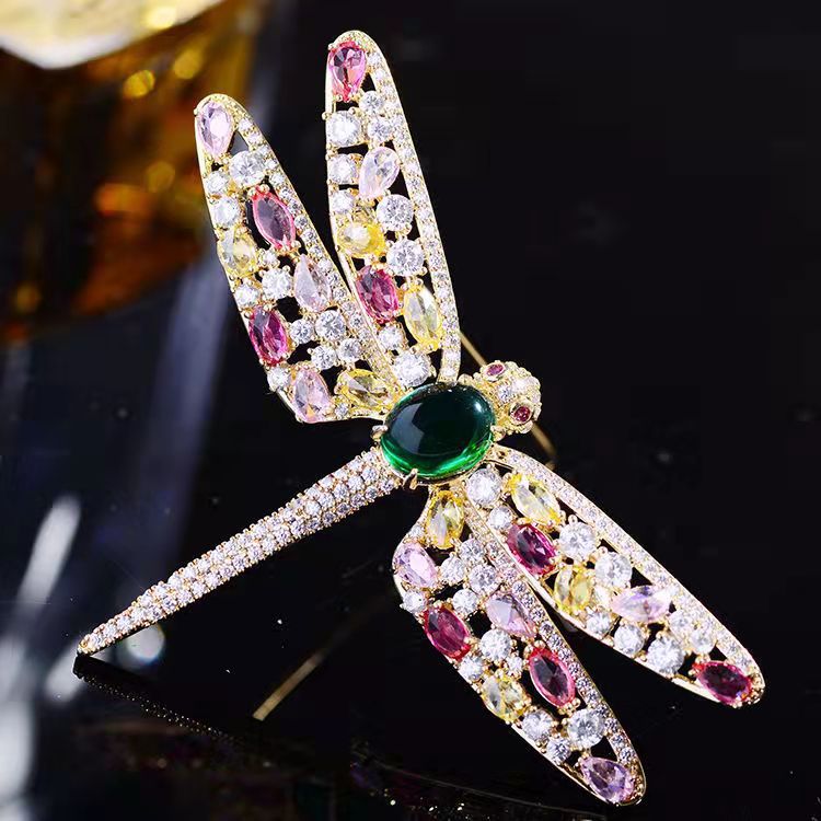 New Color Dragonfly Zircon Brooch Pins for  Women Fashion Luxury Jewelry Corsage Prom Clothing Accessories Designer Brooches