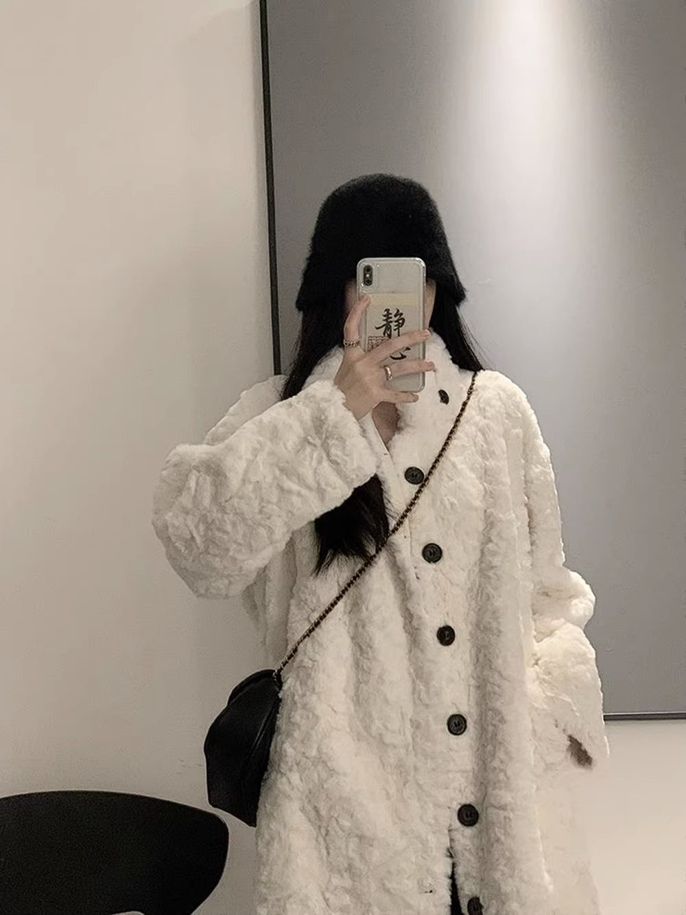 羊羔毛外套女长款大衣过膝设计感秋冬2023新款韩系皮毛一体外套潮