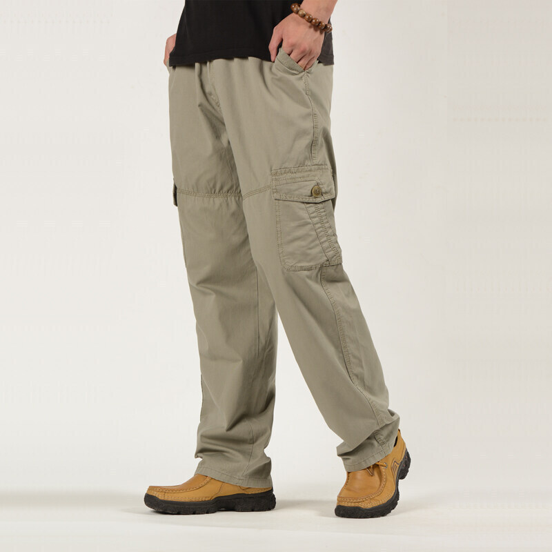 Summer New Men's Casual Pants Plus Size Cargo Pants Thin Loose Extra Large Size Elastic Waist Fat Pants