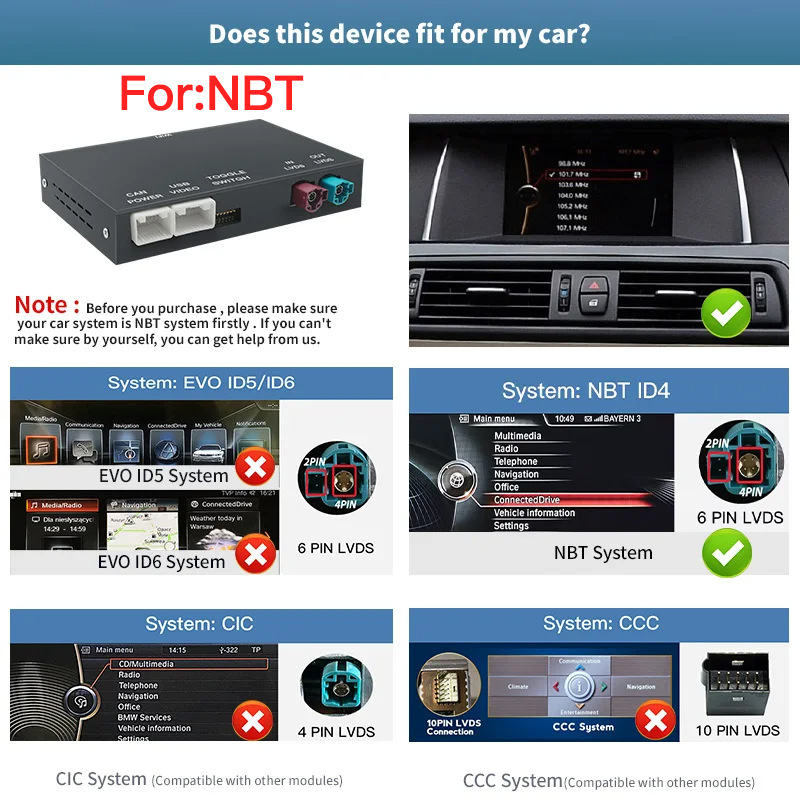 Wireless CarPlay box Android Auto module for BMW NBT System 1 2 3 4 5 6 7 Series X1 X3 X4 X5 X6 F25 F10 F11 F20 F21 F30 F31 F15
