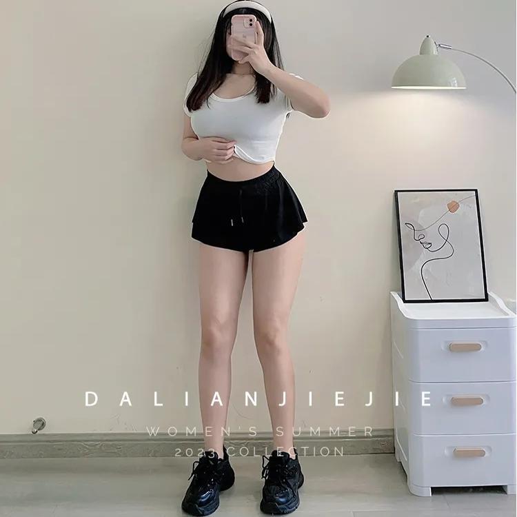 [shallow crotch] sports leisure shorts women's autumn and winter 2024 new slim slim fitness pants running top women