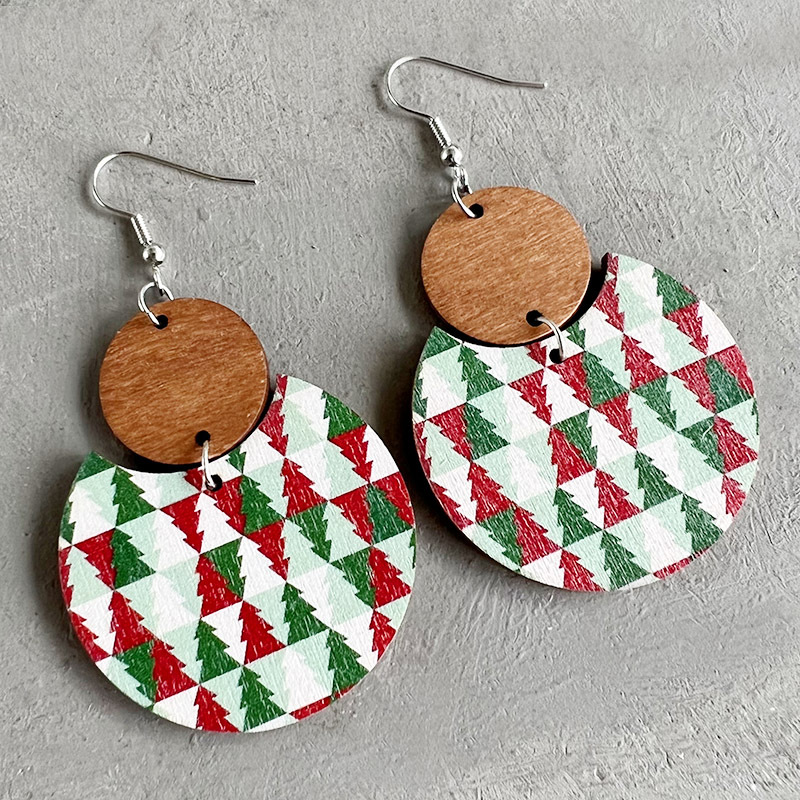 Fashion Snowflake Wood Handmade Christmas Women's Earrings 1 Pair display picture 5