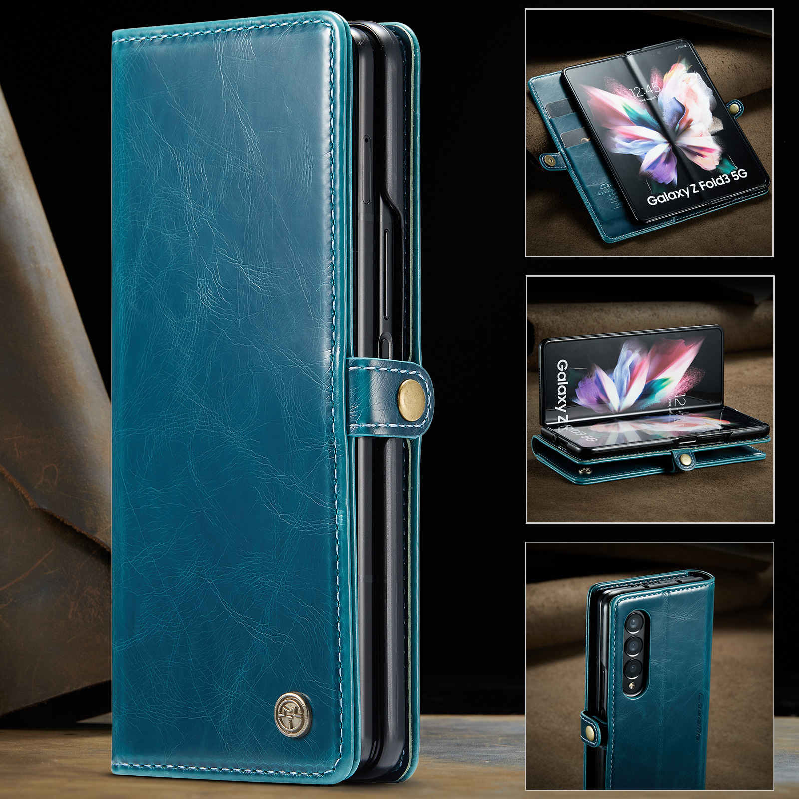 Phone Case Wallet for Samsung Galaxy Z Fold3 blue