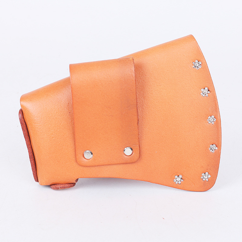 Venta directa al aire libre cintura hacha cubierta de cuero hacha hoja cubierta protectora de cuero hacha de campo cubierta de la cintura de almacenamiento portátil hacha bolsa