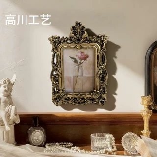 欧式卧室桌面雕花做旧树脂相框复古油画框照片墙组合可挂墙空框