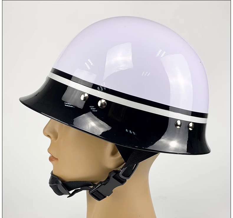 White and black patrol helmet (text can be customized)