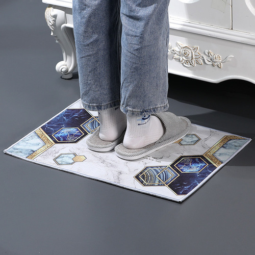 Crystal velvet floor mat entry door carpet bathroom household bathroom door absorbent quick-drying non-slip foot mat