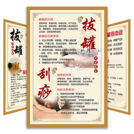 中医拔罐禁忌墙贴拔火罐的好处挂图拔罐刮痧海报养生宣传画大图片