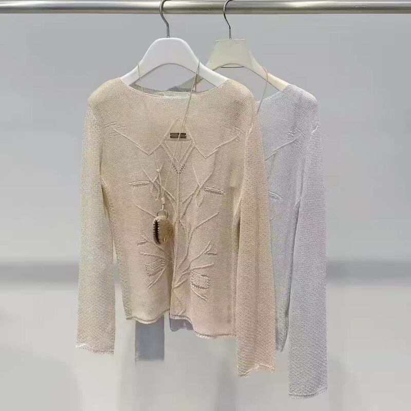 In Stock 2026 Summer New Designer Style Relaxed Irregular Pendant Long-Sleeve Knit Sweater Rk30601526