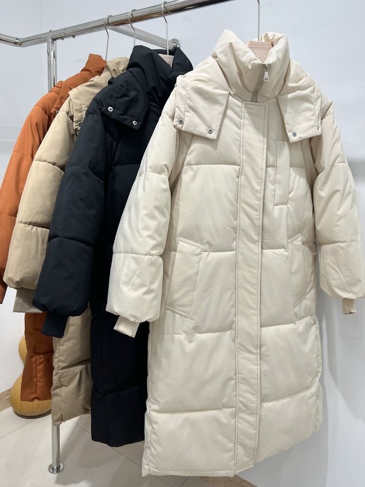 Winter Down Jacket For Women, Mid-Length, 2025 New Loose Thickened Coat, Over-the-Knee Puffer Jacket, Cotton Outerwear_ecoleips.com