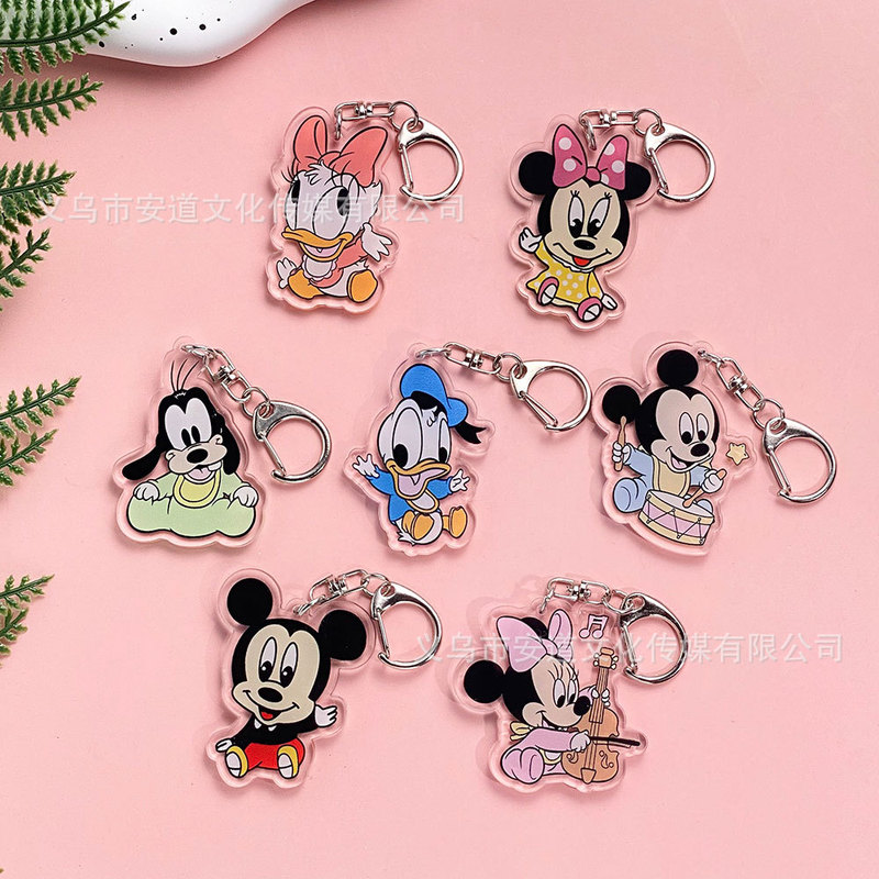 Cross-border Mickey Mouse and Donald Duck acrylic keychain bag pendant backpack key decoration Cross-border Mickey Mouse and Donald Duck acrylic keychain bag pendant backpack key decoration
