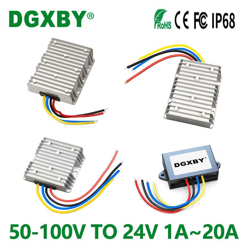 隔离60V72V80V转24V1A~20A直流降压器50-100V转24V车载电源转换器