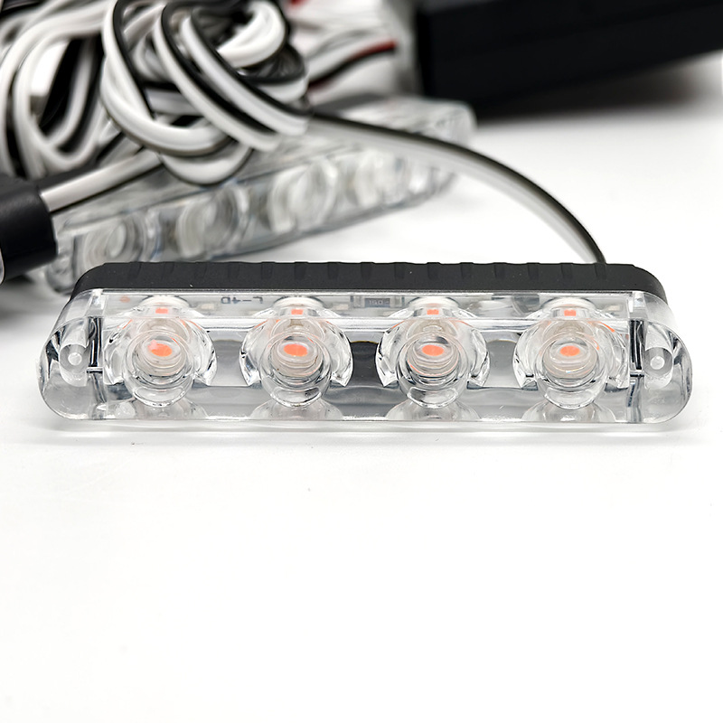 Cross-Border Car and Truck Modification Wireless Remote Control One-To-Four 16Led Grille Decorative Strobe Warning Light