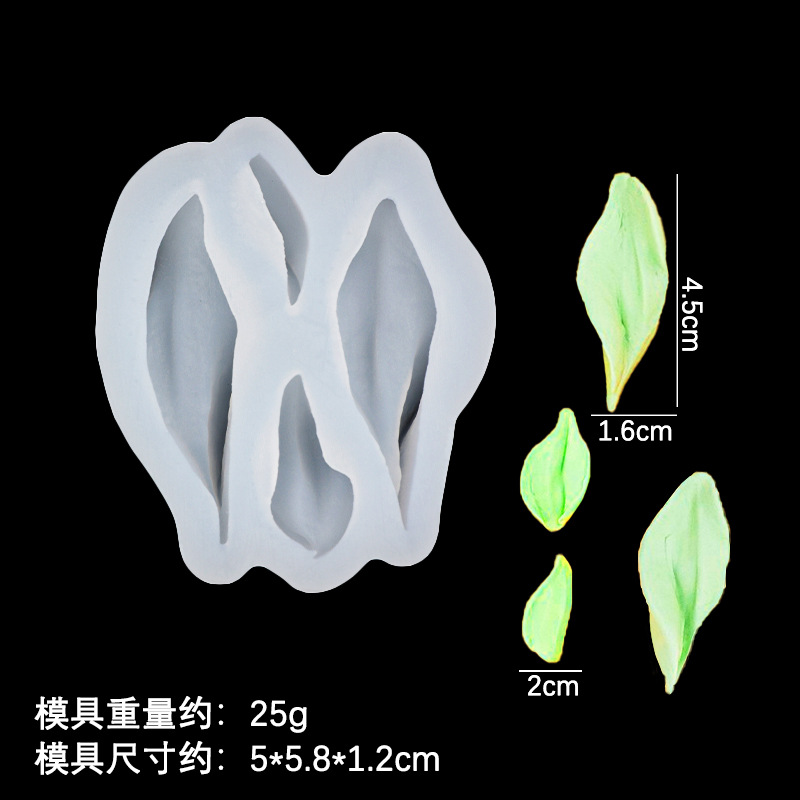 Raspador flor tulipán flor hoja molde de silicona pastel de bricolaje decoración chocolate horneado pétalos molde de hoja