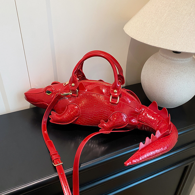 Foreign Trade Creative Quirky Irregular Handbag Shoulder Bag 2025 Niche Design Three-Dimensional Crocodile Bag Trendy Crossbody Bag