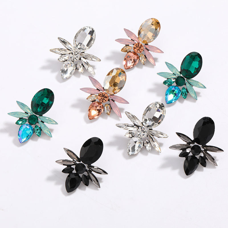 Glam Geometric Alloy Plating Glass Womenu0027S Ear Studs