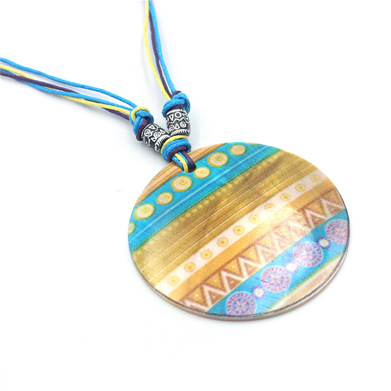 Women's Gender Printing Design Hip-Hop Retro Printing Mother Pearl Shellfish Shell Printing Women's Jewelry Set