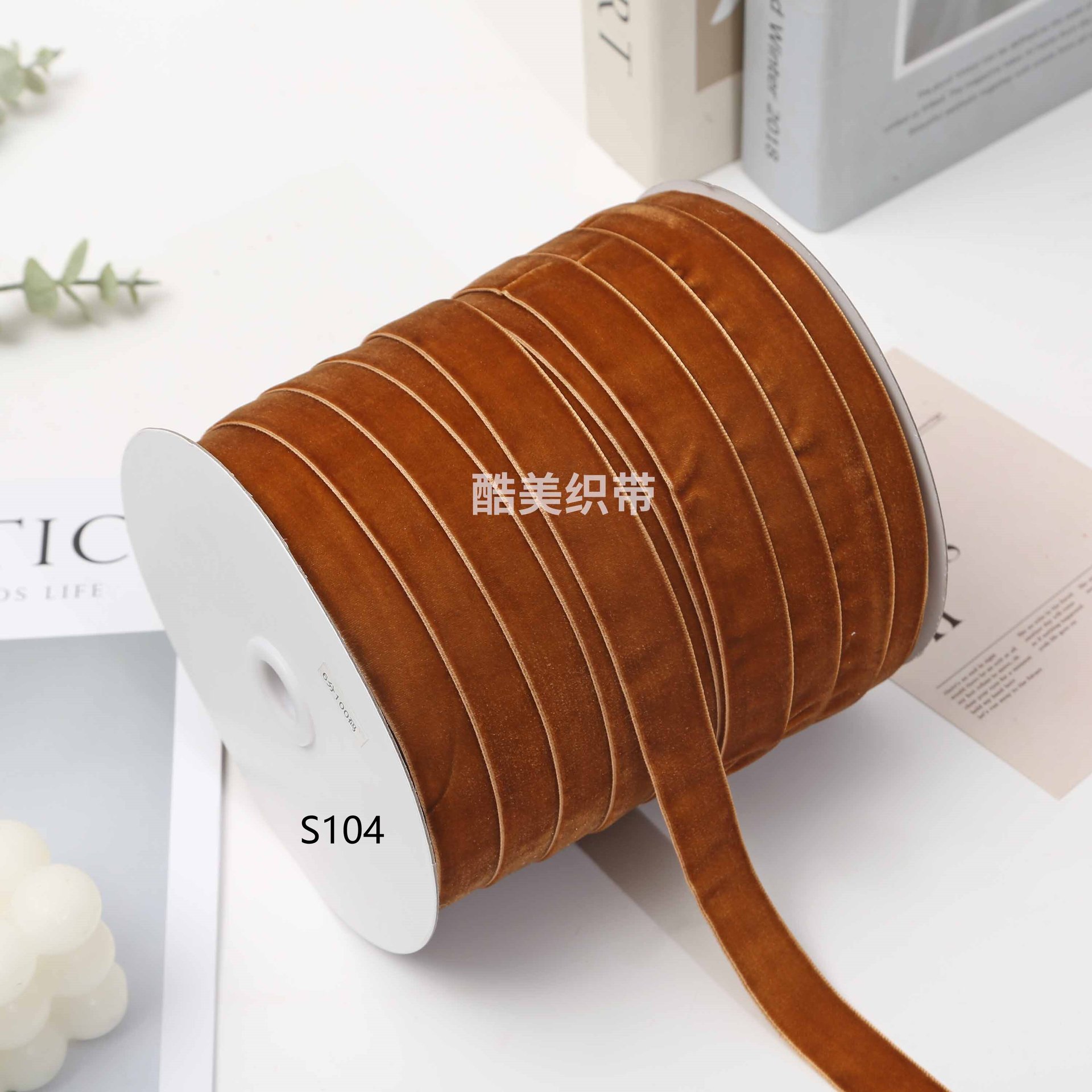 Stock 1.5cm / 2cm / 2.5cm unilateral cinta de terciopelo de terciopelo de color diy arco hecho a mano