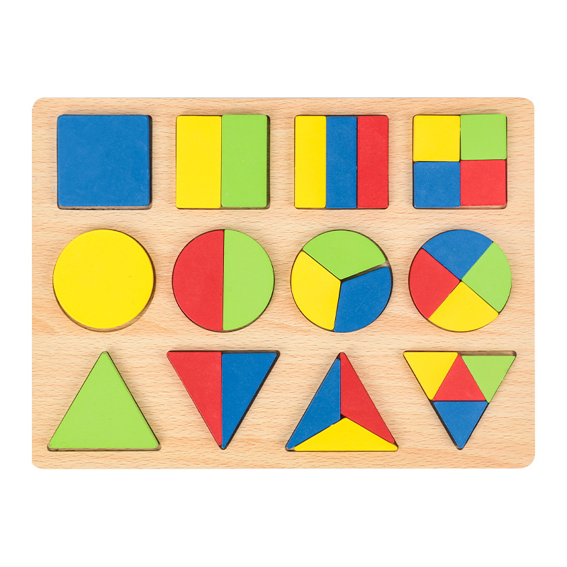 Montessori de madera para niños Educación temprana Rompecabezas tridimensional Rompecabezas de juguete Forma geométrica Tablero a juego Juguete educativo para niños
