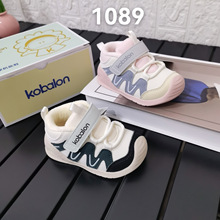 酷巴伦童鞋皮面二棉机能鞋2025冬季新款婴幼儿加绒保暖运动鞋1089