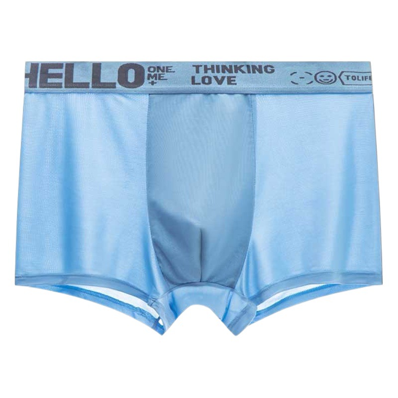 Ropa interior de los hombres de seda de hielo pantalones cortos de boxeador transpirable cómodo antibacteriano grafeno entrepierna fresca de la piel amigable alta elástica hombres