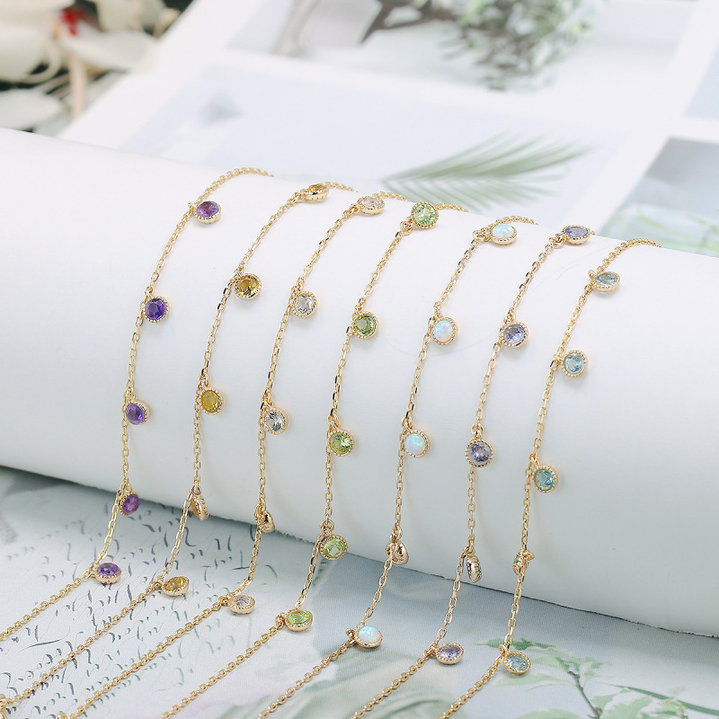 Japanese Style Agete Simple and Versatile Natural Crystal Bracelet for Women 925 Sterling Silver Gold-Plated Peridot Dream Hand Jewelry Wholesale
