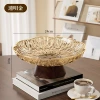 Wood grain high legs transparent gold 24cm