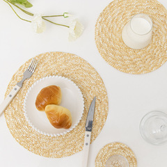 Japanese wheat straw woven placemats, restaurant table mats, heat insulation mats, plate mats, bowl mats, pot mats, table decorations, straw mats