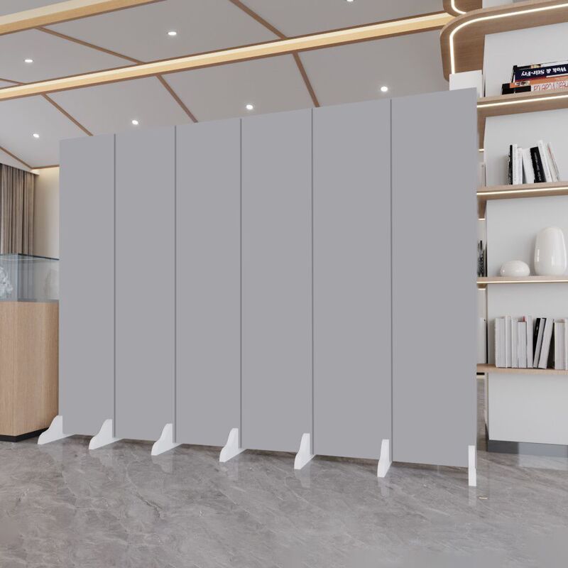 White Solid Color Screen Partition for Living Room, Blocking Beauty Salon Background Wall, Modern Folding Mobile Screen, Simple