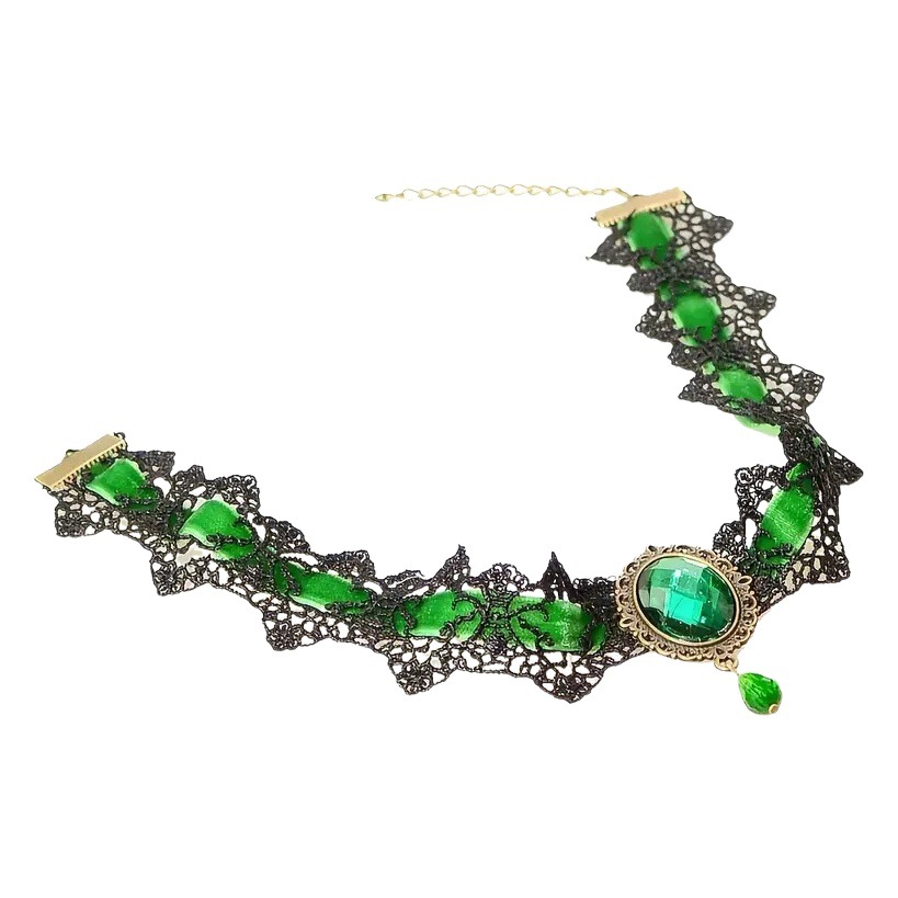 Cross Border Lace Necklace Gothic chocker Collar Rhinestone Black Halloween Necklace Gift Amazon