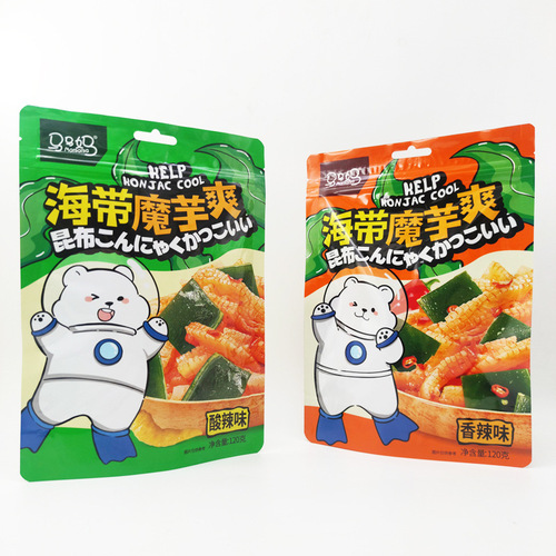 Mama 120g Seaweed Konjac Snack, Ready-to-Eat Independent Small Packaging, Sour and Spicy Appetizer, Popular Snack