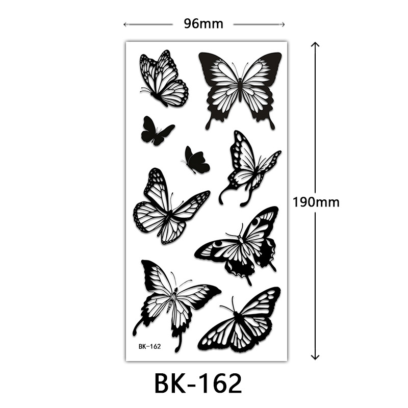 Tatuaje Temporal de Flores Boceto de Papel de Transferencia al Agua, Impresión por Transferencia de Agua, para Cuerpo image 168