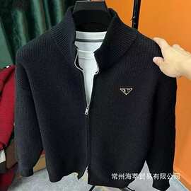 2025年秋季新款针织开衫男士加厚毛衣针织衫拉链立领外套其他批发